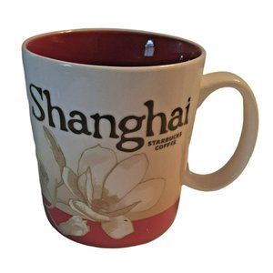 Starbucks Coffee Collector Series Mug Shanghai 16 oz 2008 Red Beige